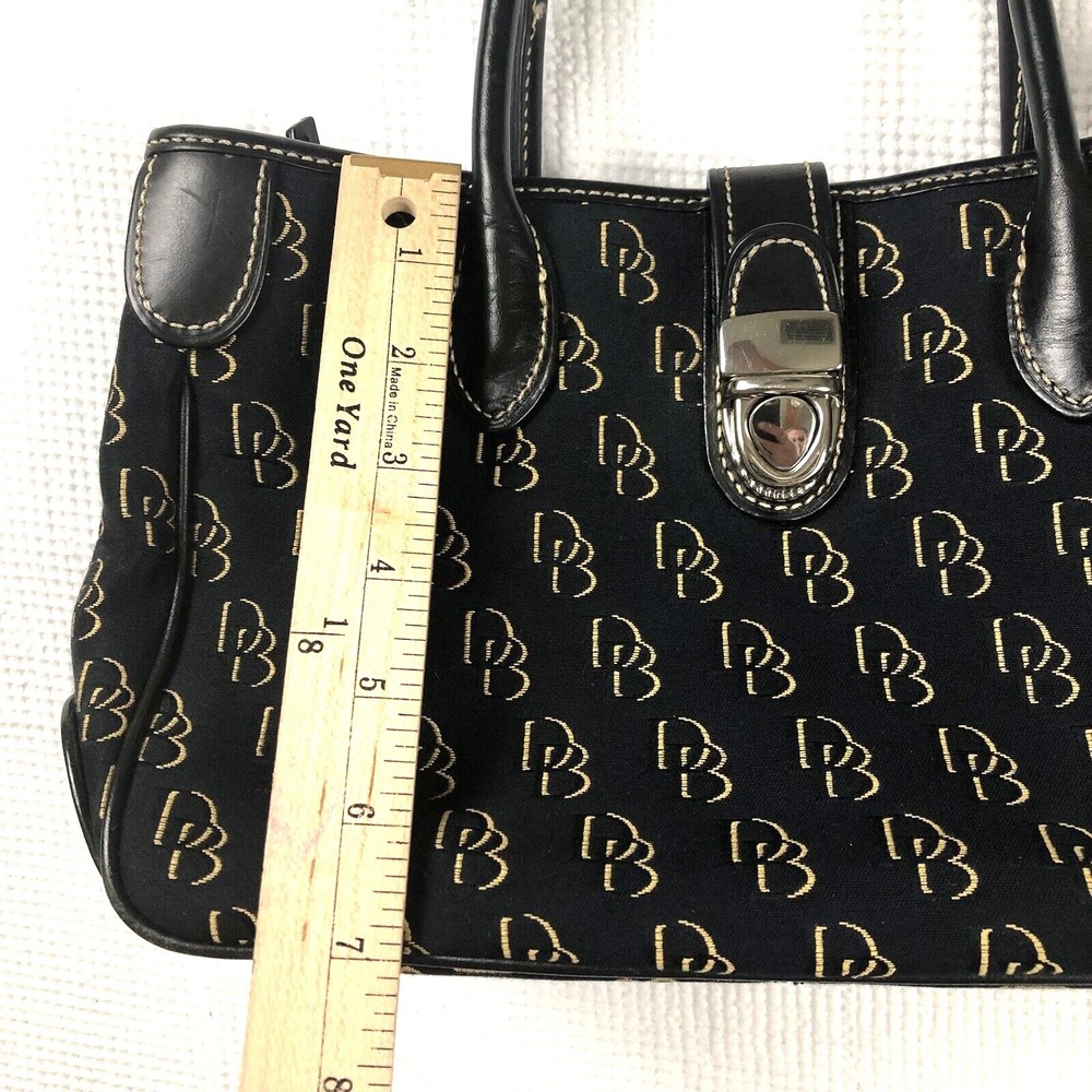 DOONEY & BOURKE Shadow Signature Shoulder Hand Bag Black Gold removable strap - Picture 16 of 16